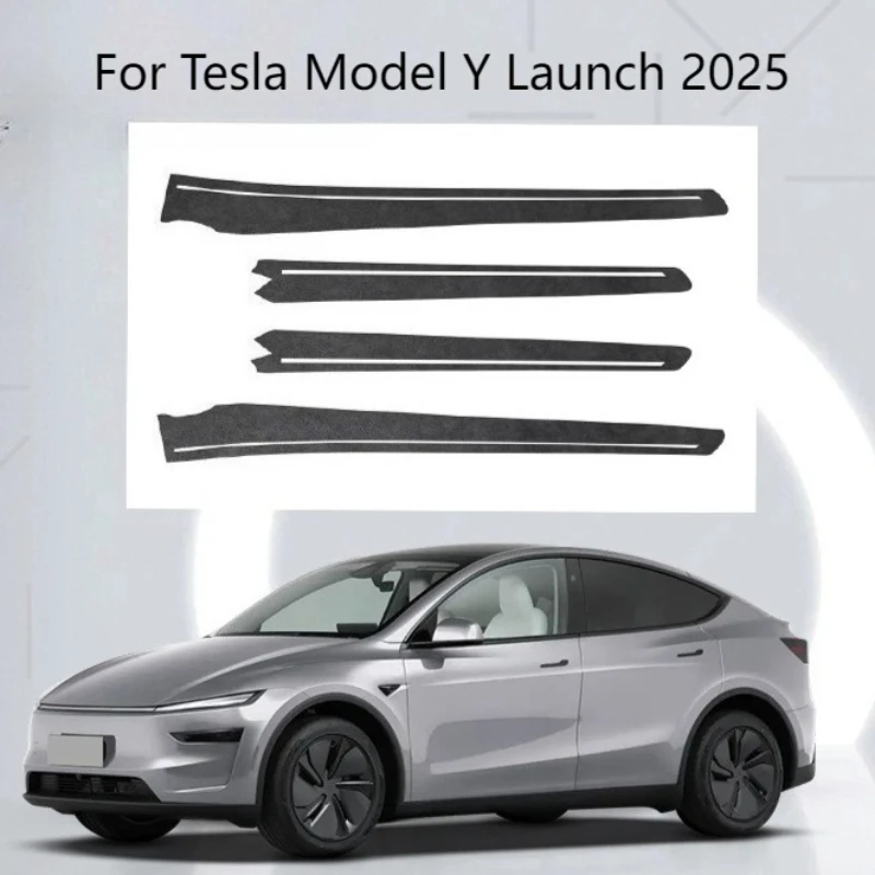 

For Tesla Model Y Juniper 2025 Car Door Trim Strip Alcantara Suede Ultra-thin Decor Sticker Interior Modification Accessories