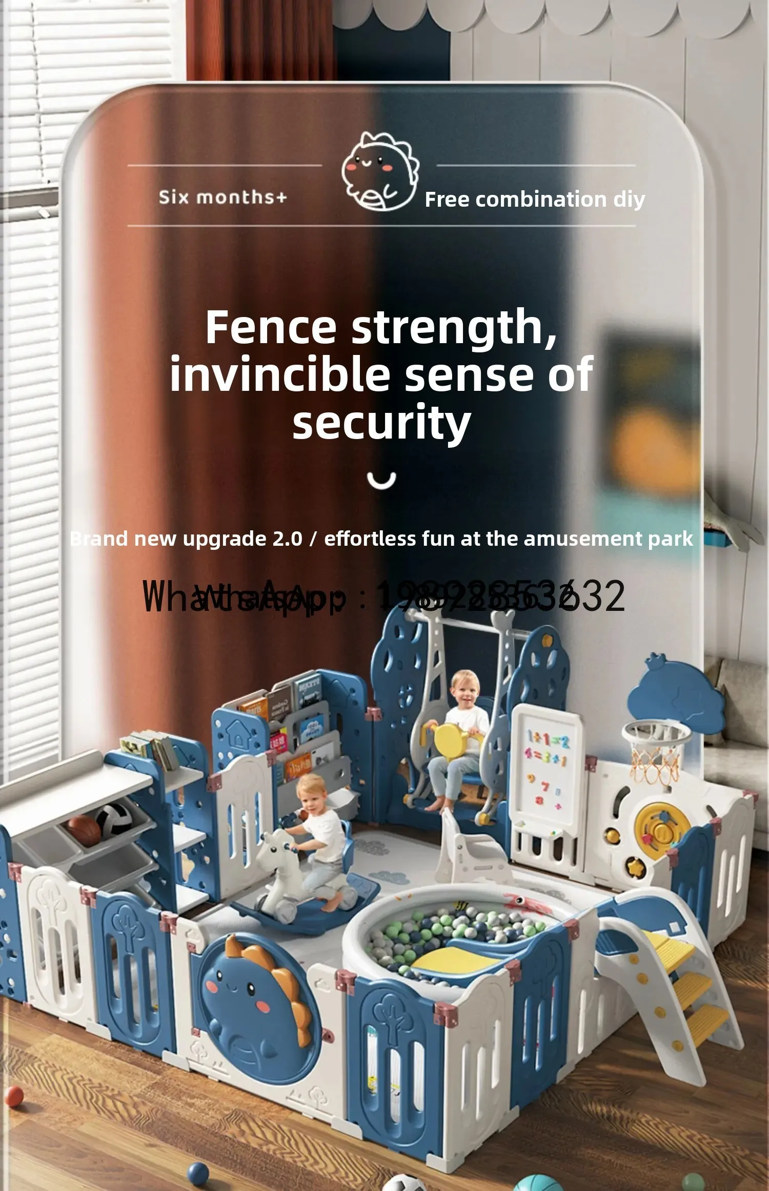 ABC Baby Protective Grating Baby داخلي لعبة المنزل سياج الأطفال الأرض سياج السلامة حصيرة للزحف الجنة