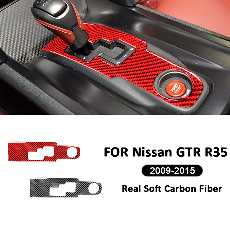 

Carbon Fiber Gear Shift Panel Cover Trim for Nissan GTR R35 08-16 Interior Center Console Gear Decoration Accessories Sticker