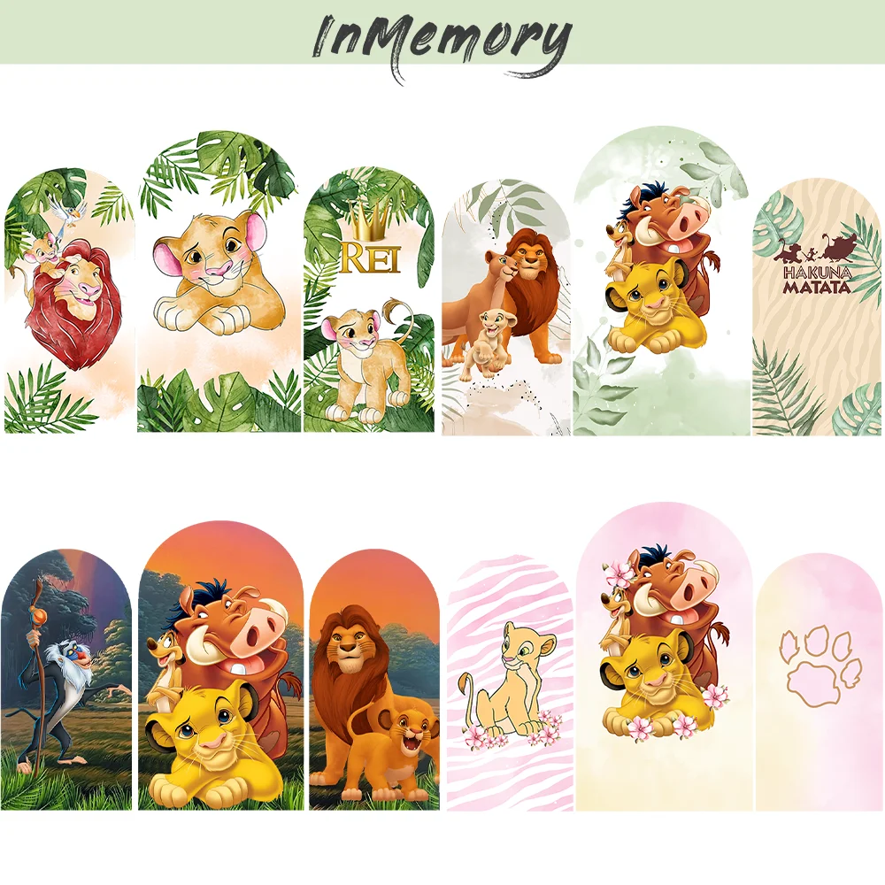 

Disney Simba Baby Shower Party Supplies Arched Wall Panels Cover Safari Nala Lion King theme Birthday Arch Backdrop Banner