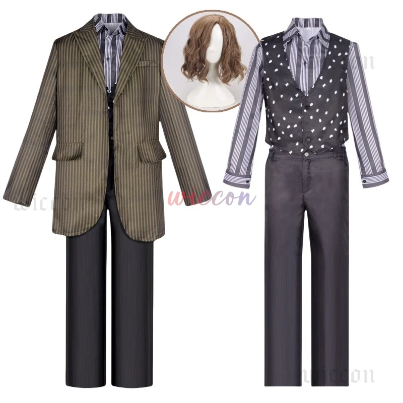 Pate Sirius Cosplay Schwarzes Kostüm Herrenanzug Zaubererkleid Padfoot Magie Rollenspiel Halloween Karneval Dress Up Partykleidung