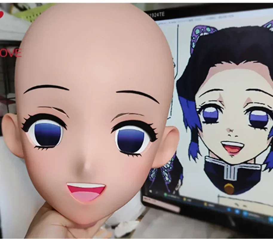 (GL20) Custom Cartoon Character Resin Half Head Crossdress Cosplay Japanese Anime Your Lie in April Miyazono Kaori Kigurumi Mask