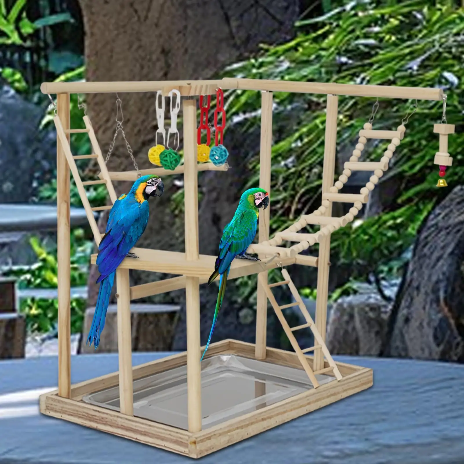 

Parrot Playground Play Gym Stand Desktop Playground Bird Toy Cockatoos