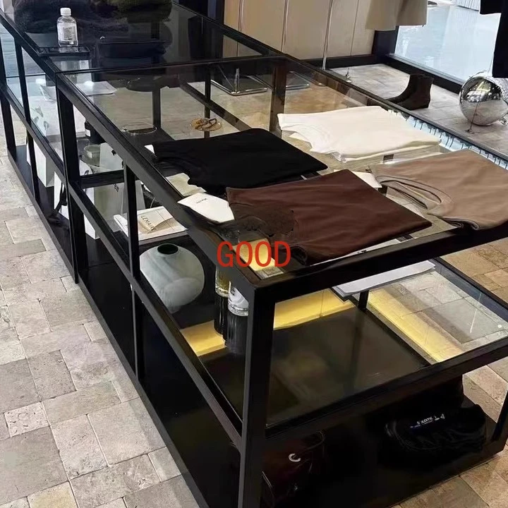 Clothing Store Middle Island Table Ornament Display Cabinet Clothing Display Table Retro Style Display Cabinet