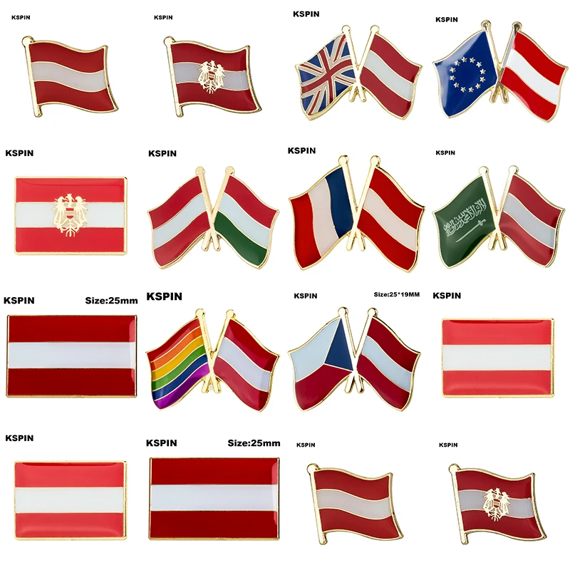 

10pcs a lot Austria Flag Laple Pin Badge Brooch