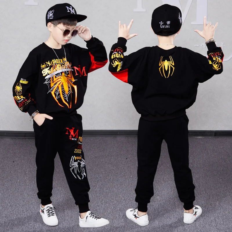 Boys Sweatshirts +Pants Kids Suits 2PCS/Set Cotton 2024 Scoop Spring Autumn Cotton Outfits Teenagers Sport Christmas Gift Childr