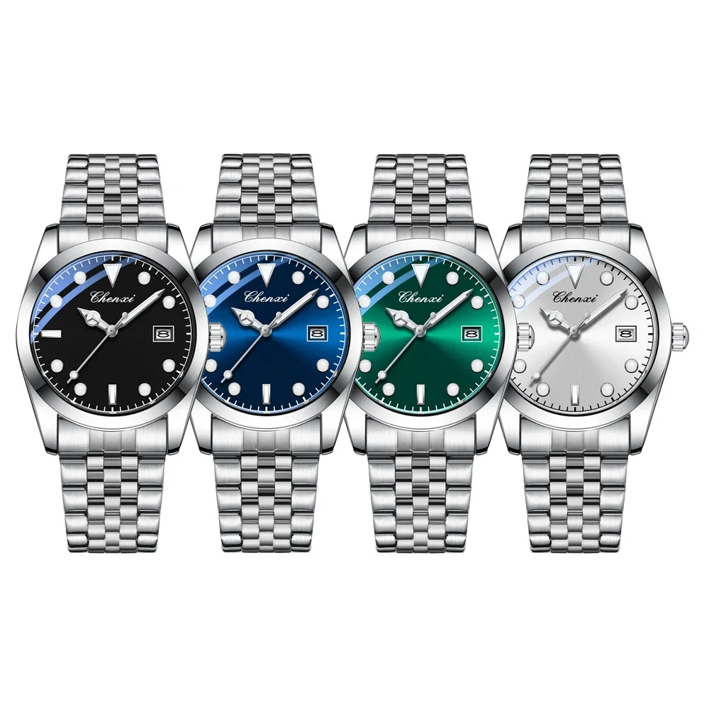 CHENXI أعلى العلامة التجارية الفاخرة ساعة رجالية عارضة الفولاذ المقاوم للصدأ حزام للماء مضيئة الكوارتز الرجال ساعة اليد الكلاسيكية الأعمال على مدار الساعة