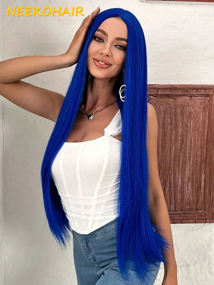 Royal Blue13x6 HD Lace Frontal Human Hair Wig Pink 13x4 Transparent Lace Front Or 4x4 Closure Colored Wigs For Women Pre Plucked