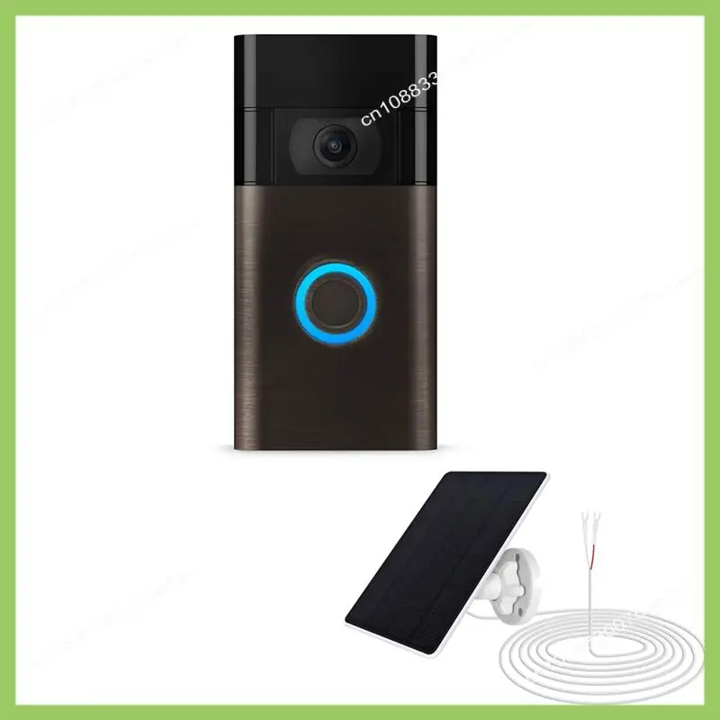 Y19A 3W الألواح الشمسية مع كابل تمديد 4M IP65 مانعة لتسرب الماء 360 °   قوس قابل للتعديل لجرس الباب الدائري