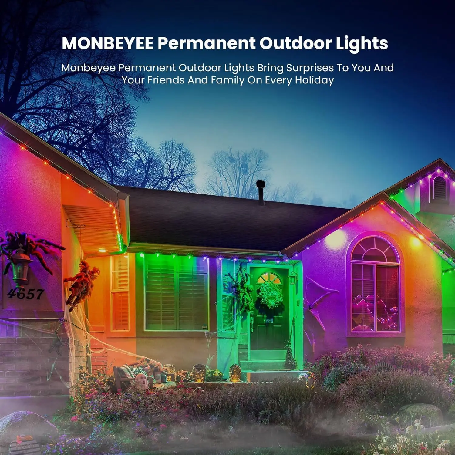 Kerstdecoratie Lichtsnoer RGB Hoekverlichting Outdoor LED Dakrandverlichting DIY Scène Sfeerverlichting Vakantiedecoratie