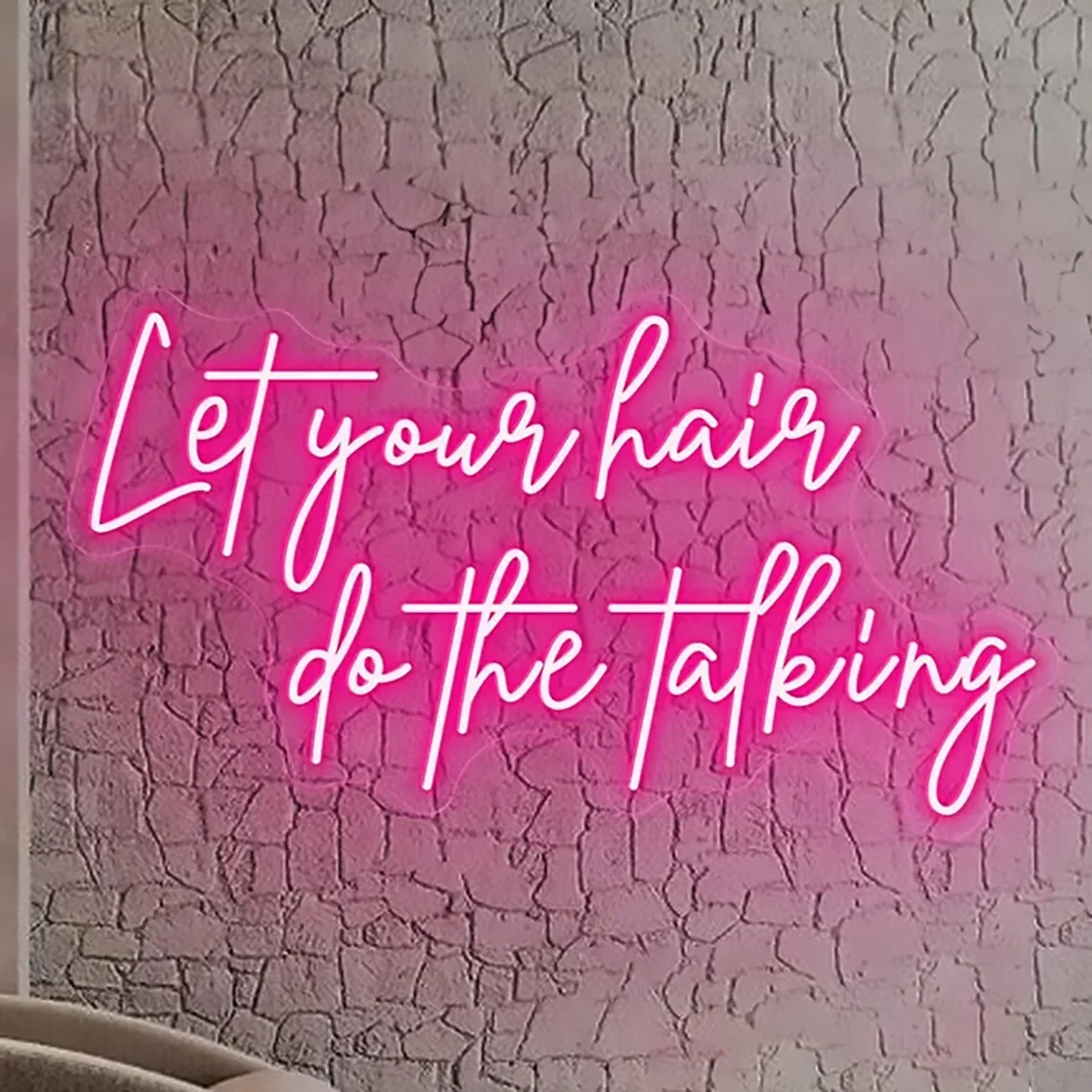 Neon Sign Let Your Hair Do The Talking Hairstylist Hair Salon Neon Barber Beauty Salon Wall Decor Gift for Hairdresser