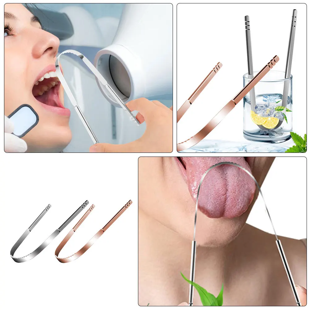 

2Pcs Metal Tongue Scraper Premium U-Shaped Tongue Cleaning Tool for Home Travel Portable Oral Care Scrapers for Bad Breath