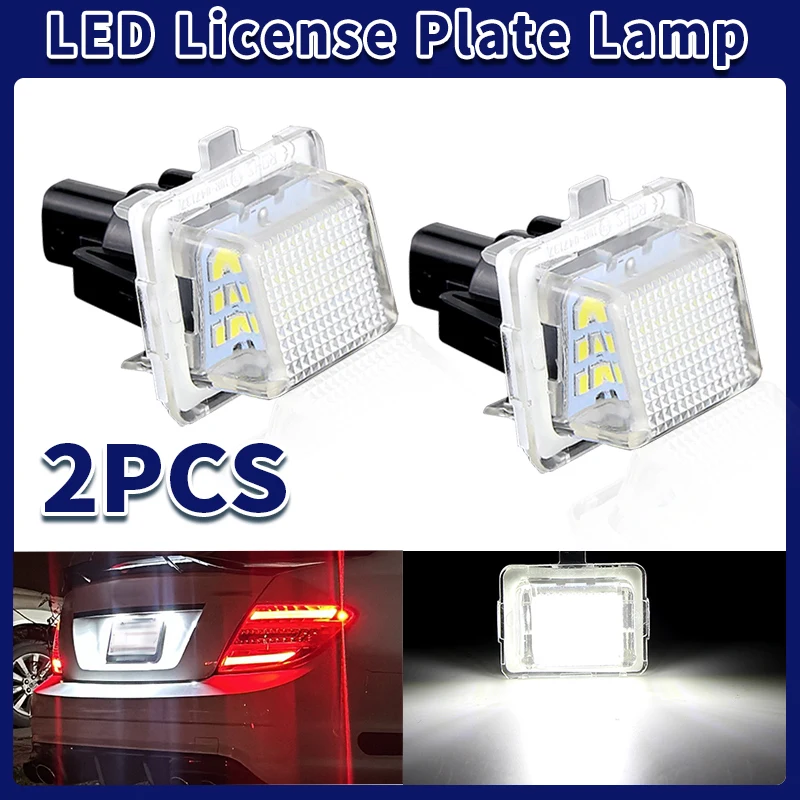 

2PCS LED Number License Plate Light White Lamp No Error For Benz W204 2D/4D/5D W216 W218 W212 W221 W222 CLA W231 C117 W166 R172