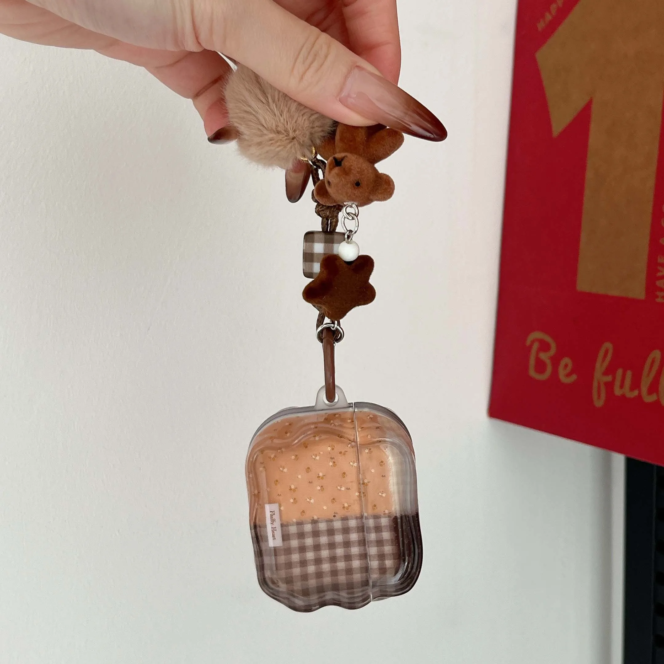 زهرة ins الكرتون الدب سوار متموج للصدمات imd حقيبة سماعة الاذن لابل airpods 4 برو 2nd 2 3 1 صندوق بلوتوث لاسلكي #3