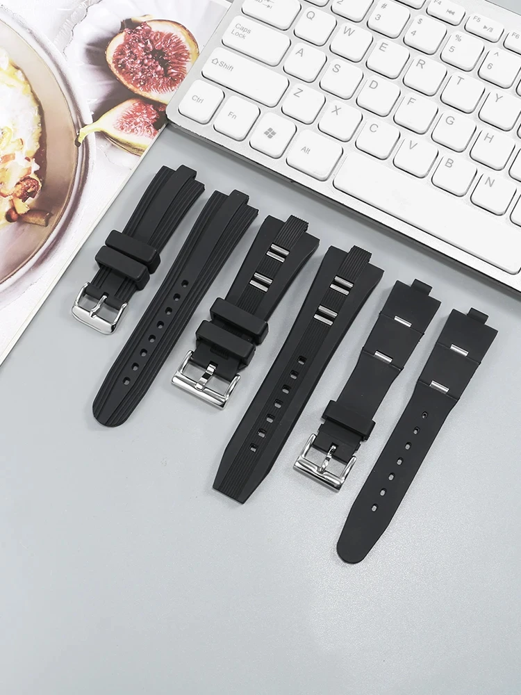 Silicone Rubber Watch Strap, Interface Convexa Especial, Adequado para Série DIAGONO, 22mm