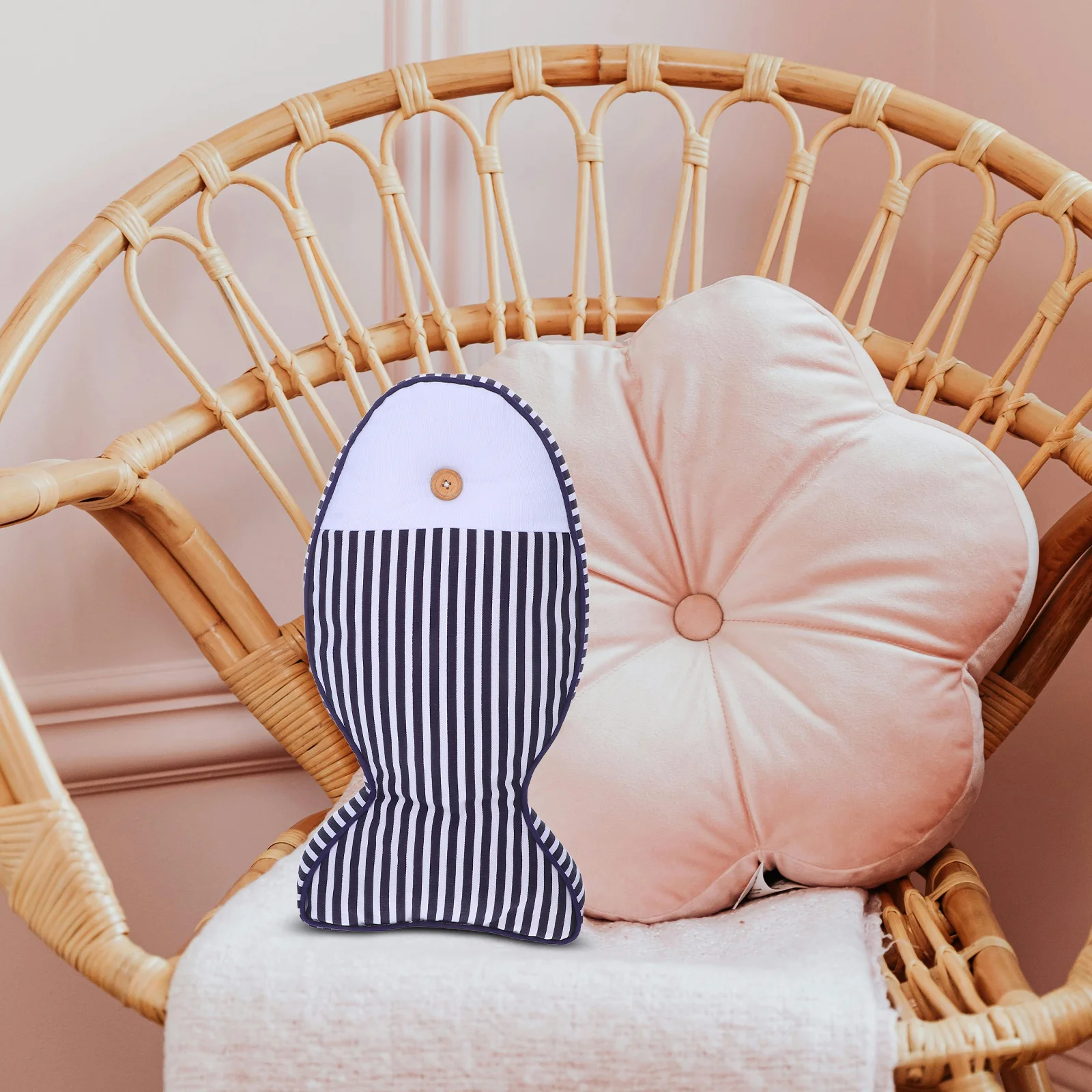 

1Pcs Fish Shaped Pillow Blue High Quality PP Cotton Filling Comfortable Sofa Cushion Home Decor Car Office Back Support