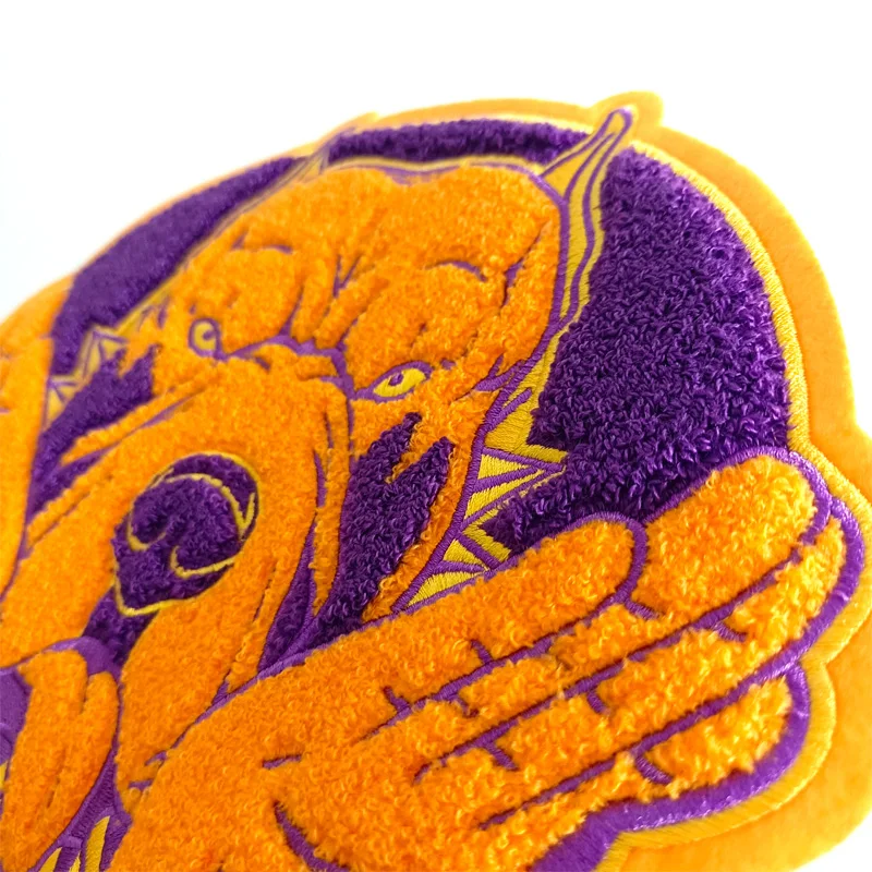 11\'\' Omega Psi Phi Fraternity Men of Greek 1911 Gold and Purple Chenille Bulldog Iron on Patch for Jacket