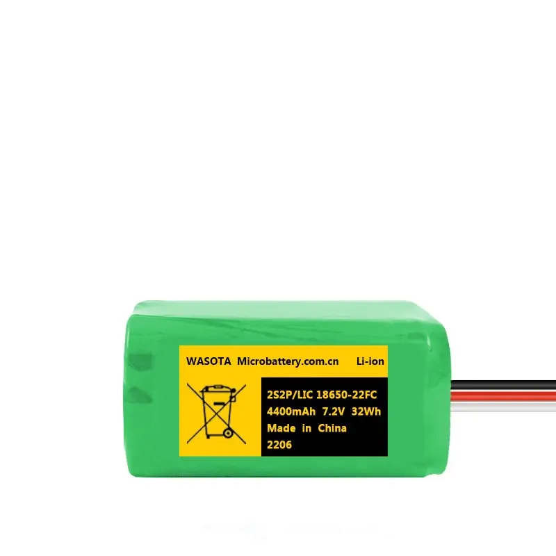 4400mAh 7.2V 32Wh 2S2P/LIC 18650-22FC Rechargeable Battery Pack 3 Line Plug