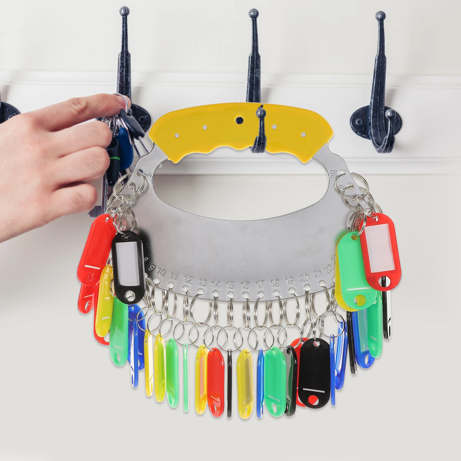 

Warehouse Key Management Disk Iron Plastic Tags Holder for Shop Home Dorm Colorful Keys Organizer Storage Plate