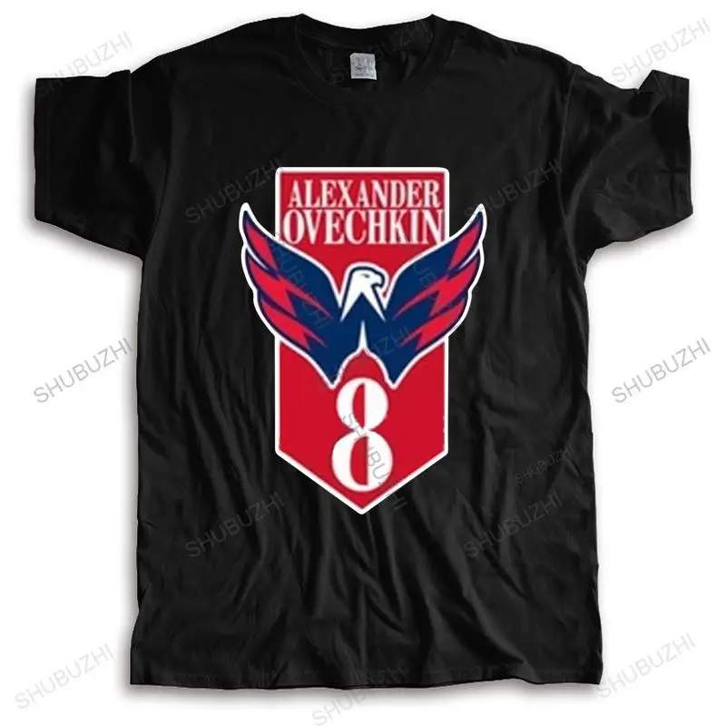 man summer t-shirt Men Russia #8 Alexander Ovechkin Logo Tshirt Tees Short Sleeve T SHIRT Men's Fashion Washington Captain