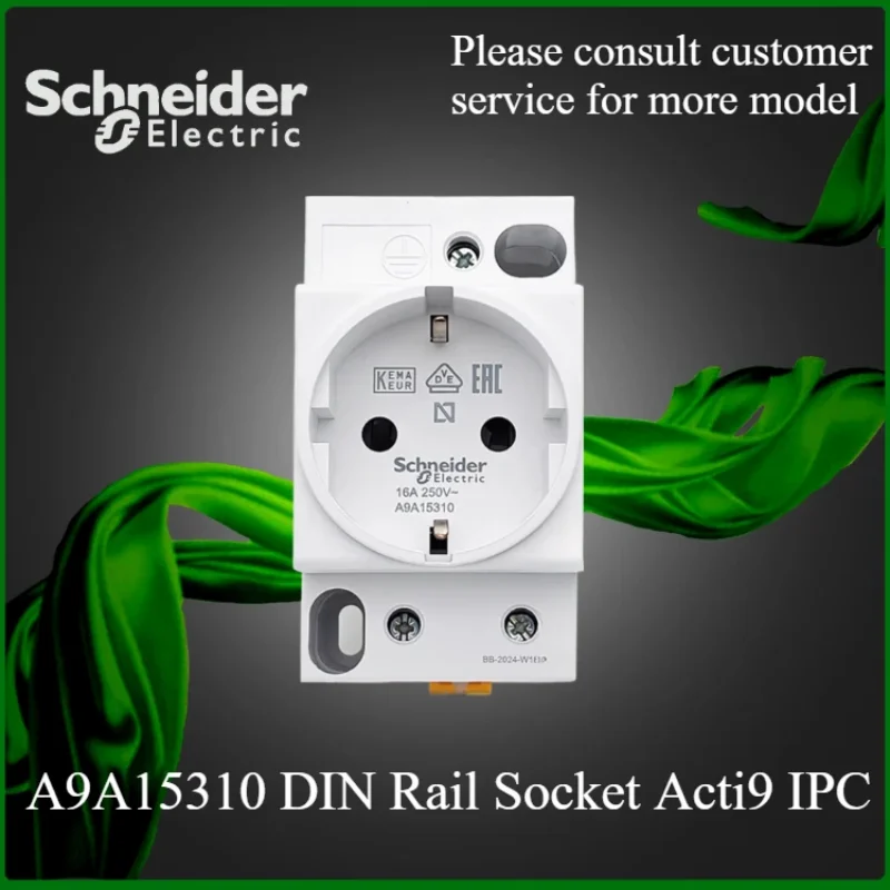 

A9A15310 Schneider DIN Rail Socket Acti9 IPC16A 250VAC 2P+T