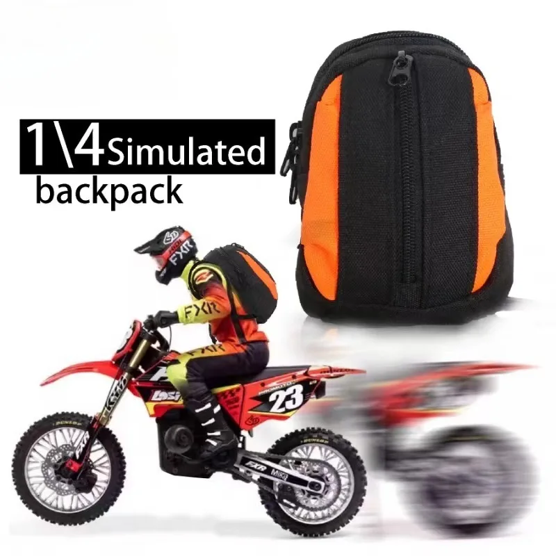 Mochila de simulación, bolsa de almacenamiento, bolsa de equipaje, decoración de bolso para LOSI 1/4 Promoto-MX, piezas de mejora de motocicleta, accesorios