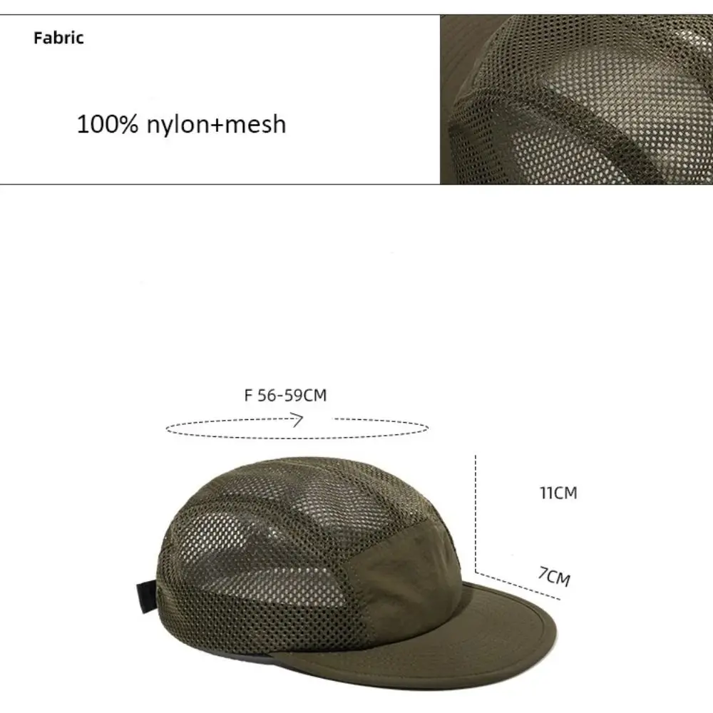 Gorra de secado rápido de verano, sombreros de béisbol de 5 paneles para hombres y mujeres, Gorras Snapback, Gorras de malla para camionero, gorra deportiva transpirable para exteriores