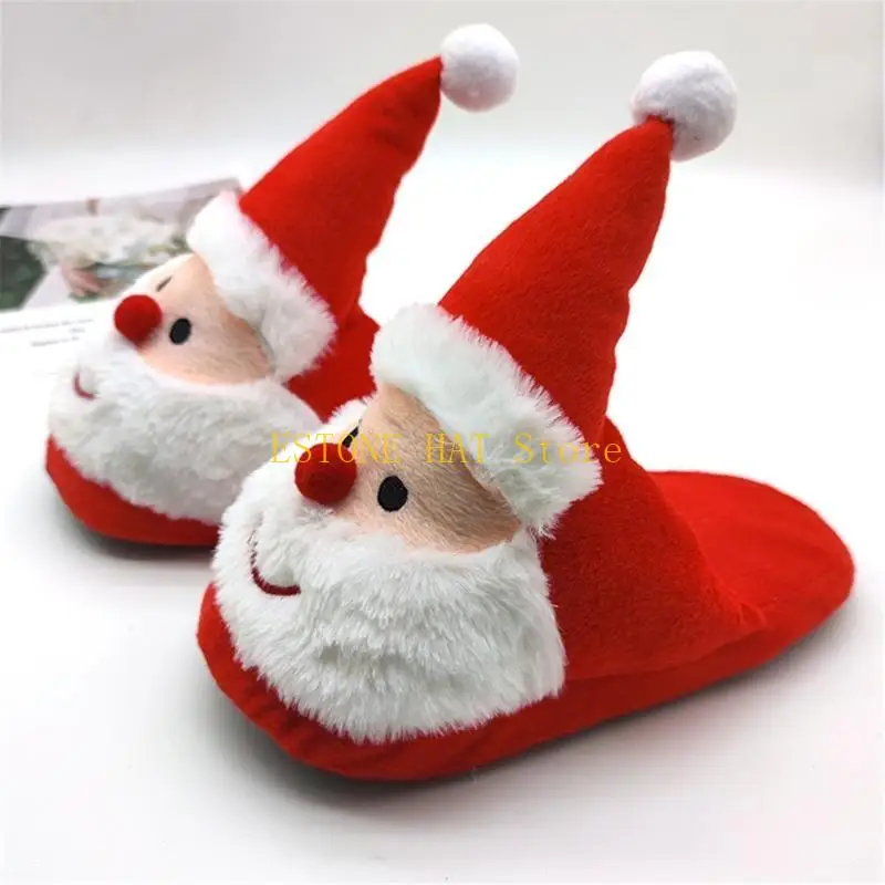 49mf Slippers Papai Noel Slippers inverno Sapatos caseiros externos para mulheres