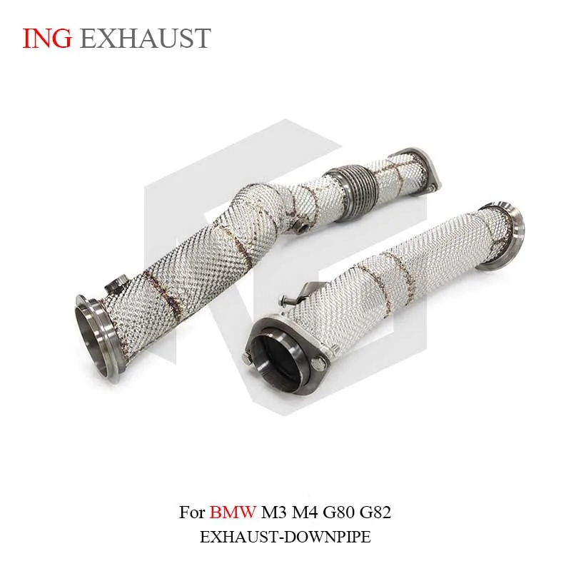 24-hour fast shipping ING Catalytic Downpipe for BMW M3 M4 g80 g82 3.0t High Flow Ss304 Heat  Exhaust  Performance System