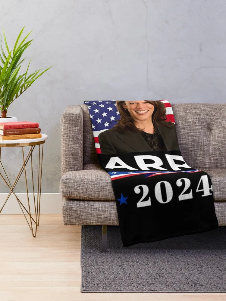 Kamala Harris 2024, Kamala Harris for President 2024 Throw Blanket Beautifuls Sofa Quilt christmas gifts Blankets