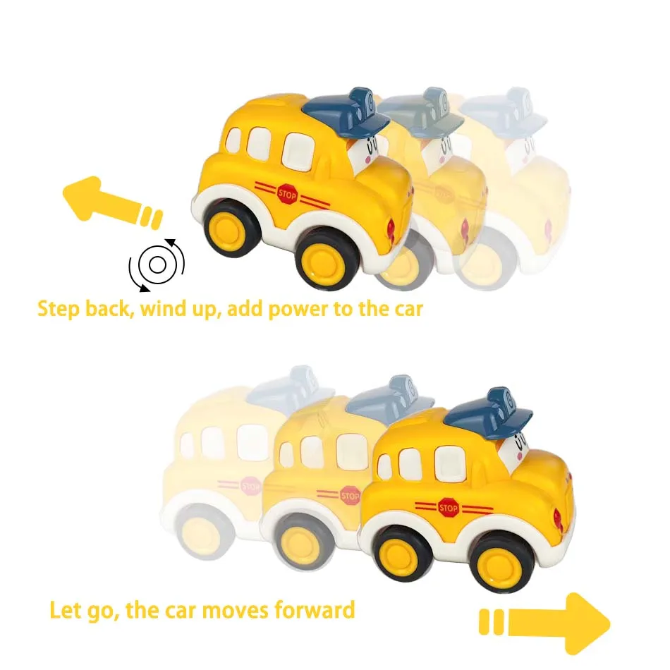 New Cute Cartoon Emojis Power Back Car Children's Toy City Transportation and Urban Construction Series Children's Birthday Gift