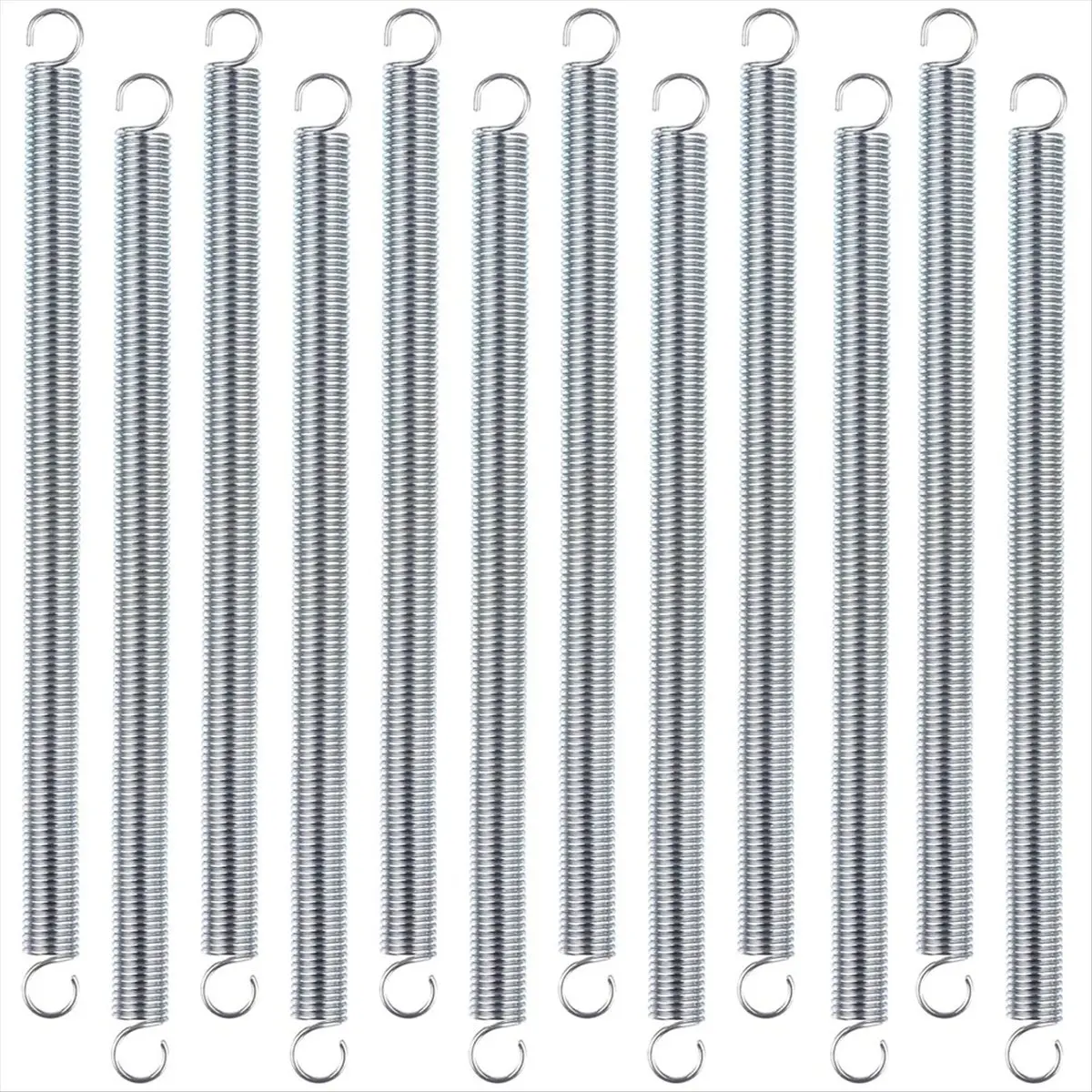 A89X 12 Pcs Extension Spring, 3/8 X 6-1/2 Inch, 0.047 Inch Spring Steel, Dual Hook Ends for Machinery Construction Industrial