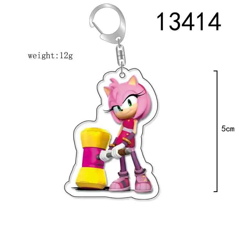 Hot Cartoon Sonices Keychain Pendant PVC Pendant Anime Game Peripheral Keyring Backpack Decoration Children\'s Toy Figures Gifts