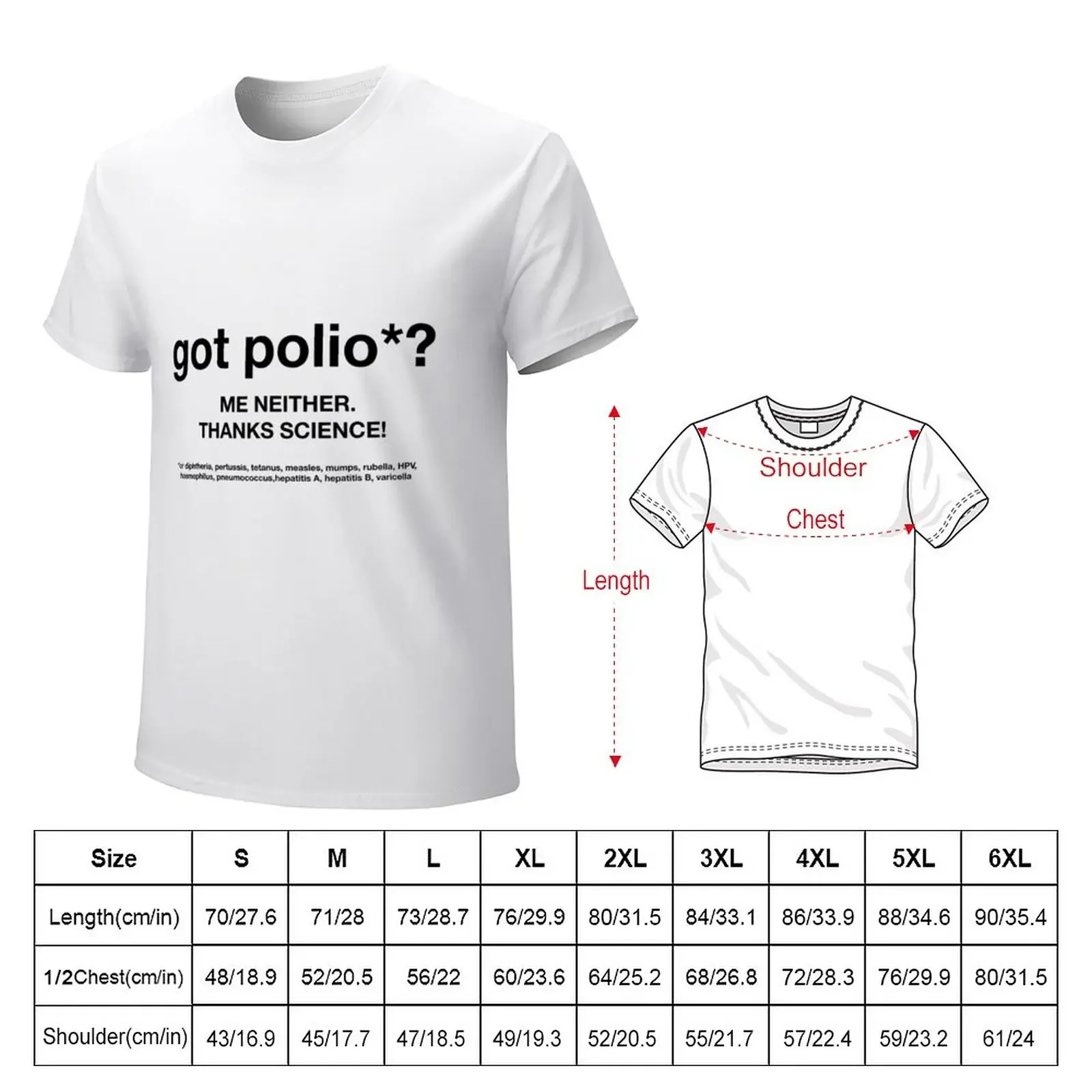 Got Polio Neither Thanks Science T-Shirt graphics boys whites anime oversized t shirt men