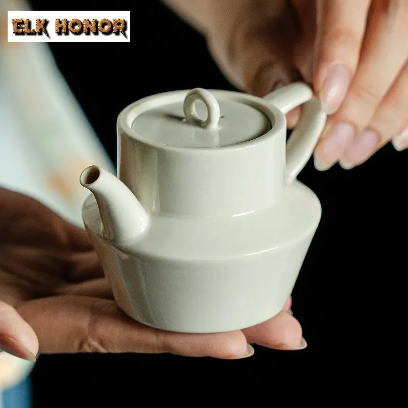 

100 мл Ретро трава, дерево, серый керамический чайник, антикварный чайник для заварки чая, чайник с шариковым отверстием, чайные услуги, украшения, подарок