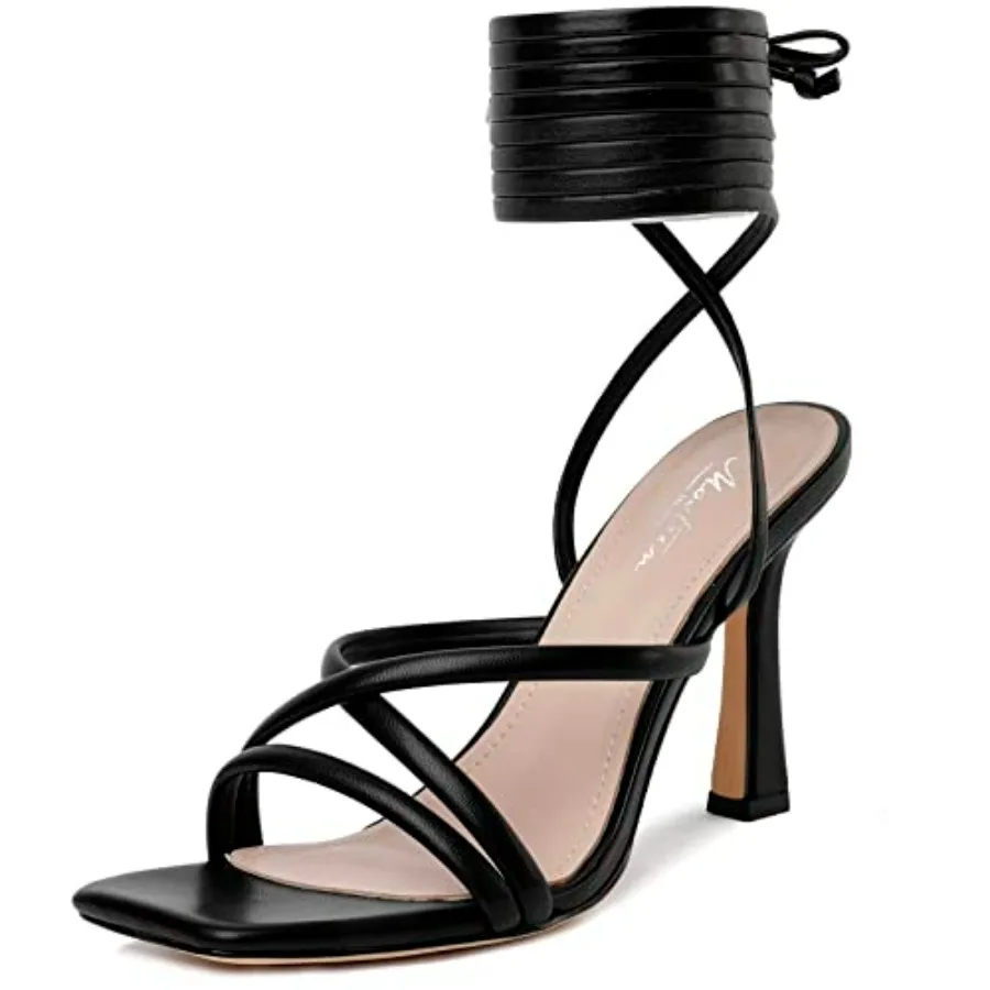 

Mostrin Womens Sandals Strappy Heels for Women Lace Up Heels Tie Up High Heeled Sandals for Prom, Party, Wedding, Daily Wear