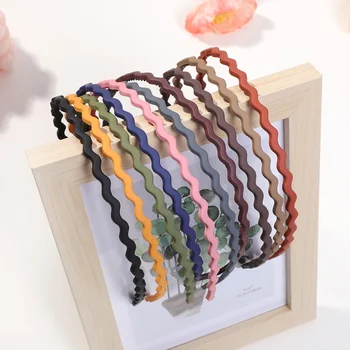 10 개/대 물결 모양의 머리띠, 스키니 얇은 미끄럼 방지 유연한 헤어 밴드 간단한 고리 어린이 헤어 액세서리 여성 모자를 쓰고 있죠 선물