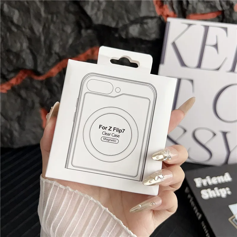 Original Transparent PC Magnetische Lade Slim Fall Für Samsung Galaxy Z Flip 7FE 6 5 4 3 5G Vier ecke Verbessern Anti-Drop Abdeckung
