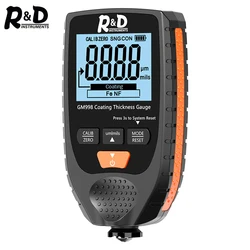 R&D GM998 car paint coating thickness gauge car paint electroplate metal coating thickness tester meter 0-1500um Fe & NFe probe