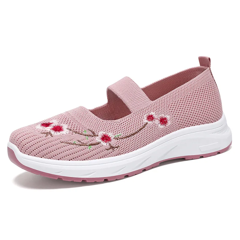 Casual Women'S Soft Orthopedic Shoes Breathable Woven Go Walking Slip on Foam Shoes Women Wedge Comfort Shoes