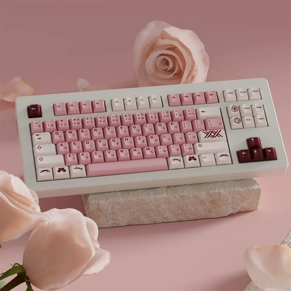 

Milkyway Zero Two R2 02 Keycap Set PBT Custom Cute Pink Girl Keyboard Cap Cherry Profile Gaming KeyCap for Mechanical Keyboard