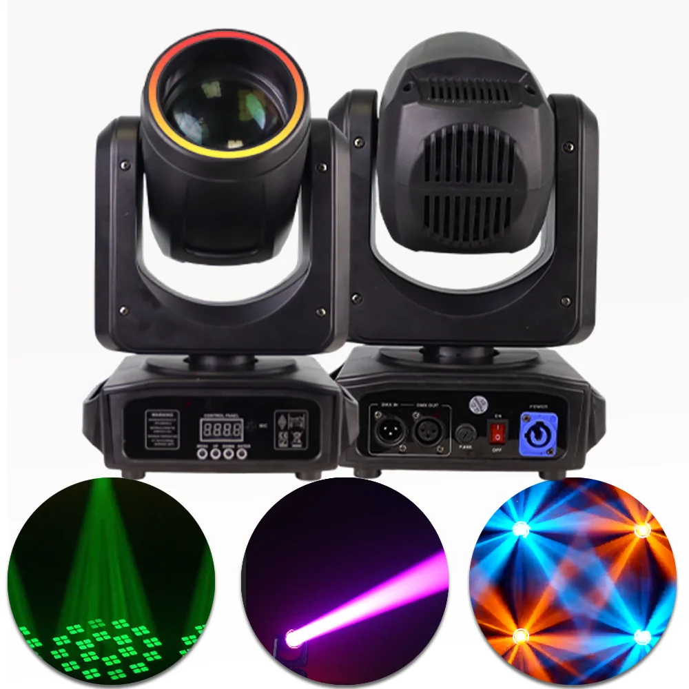 

200 Вт светодиодный RGB луч с подвижной головкой и кольцевым эффектом радуги 18 призмов управления DMX512 для DJ Disco Party, клуба, бара, сценического освещения