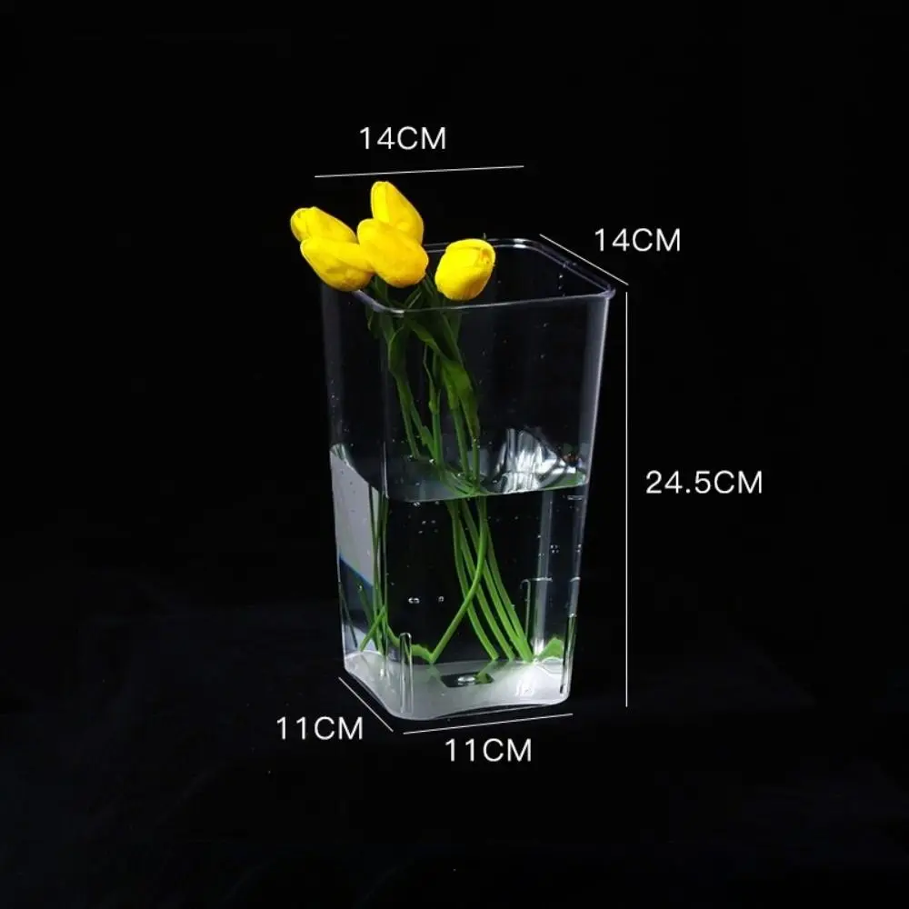 New Nordic Style Flower Vase Acrylic Transparent Flower Bucket Flower Arrangement Modern Deep Water Flower Pot Home Decoration
