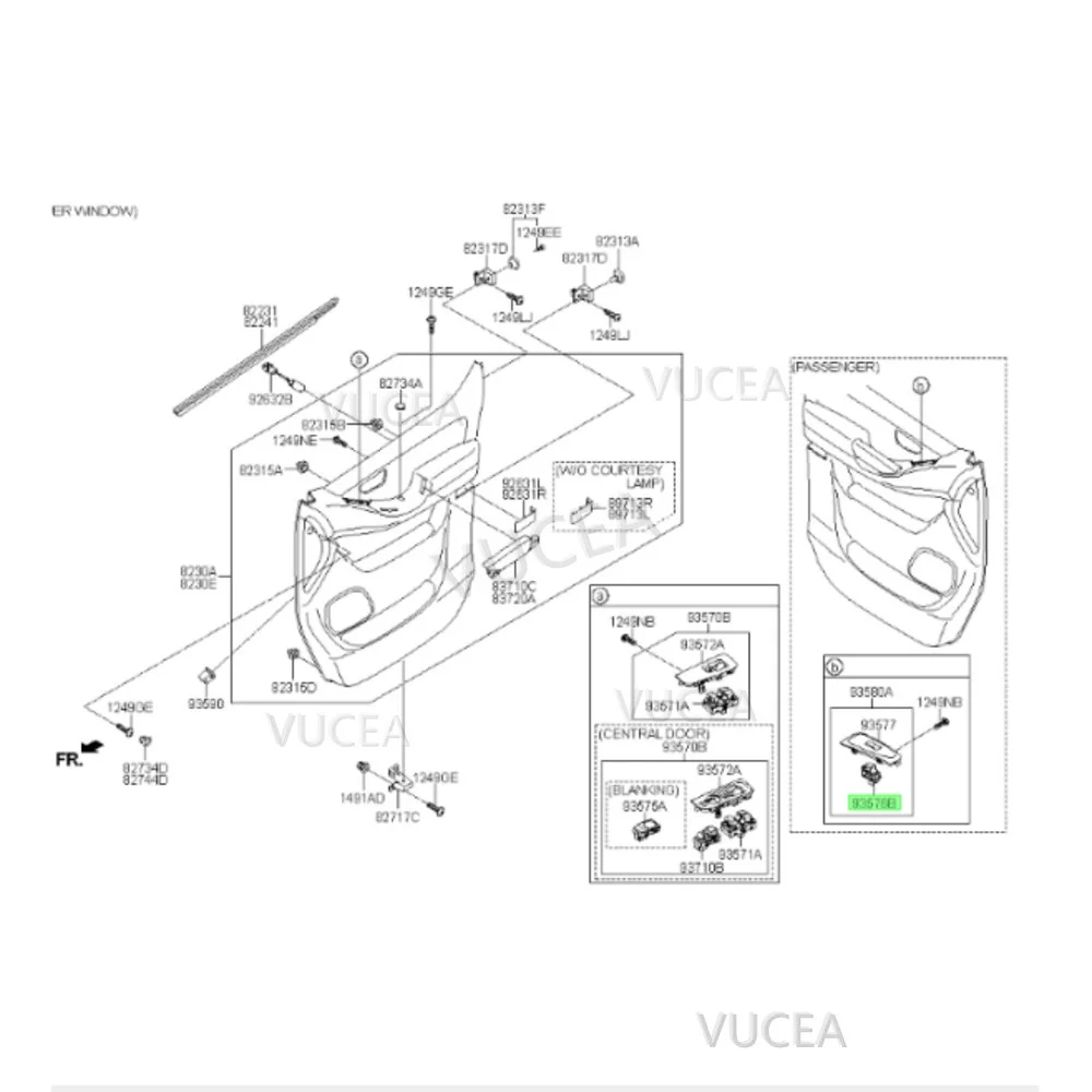 Botón de interruptor de Control de la consola de pasajeros, para Hyundai, H-1, Grand Starex, H1, I800, H1, IMax, OEM 935814H000, 93581, 4H000,