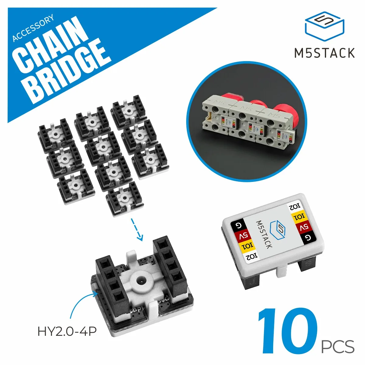M5Stack Official Chain Bridge Connector Chain Series Unit Puzzle Neighbor Connection Electronic Component