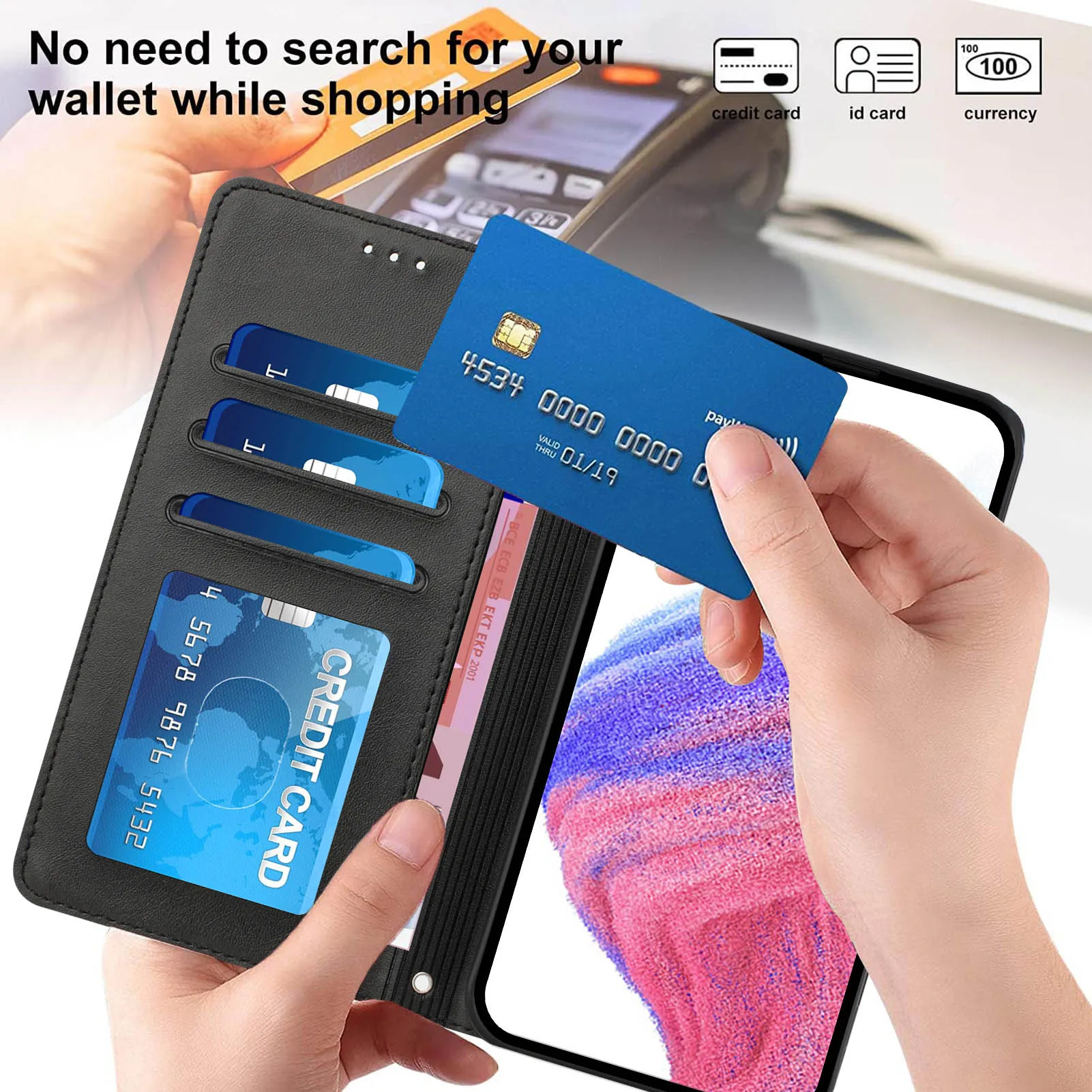 محفظة مغناطيسية إطار صور لهاتف موتورولا موتو G 2022 2023 2024 2025 2026 غطاء خلفي من الجلد بطاقة شل