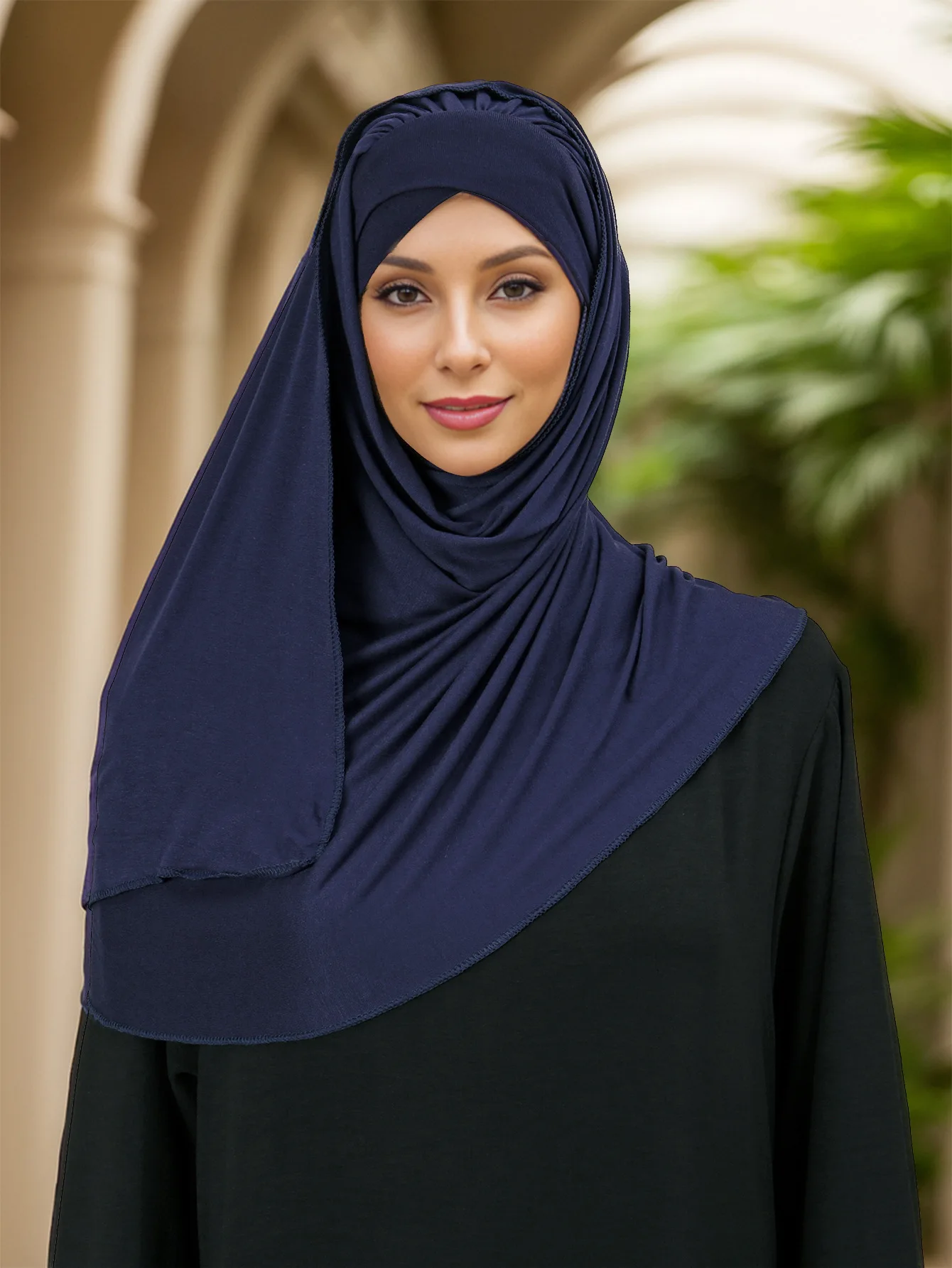 Forehead Cross Instant Scarf Turban Women Muslim Hijab Jersey Shawls Wrap Islam Pray Hijabs Amira Khimar Scarves Turbante Mujer