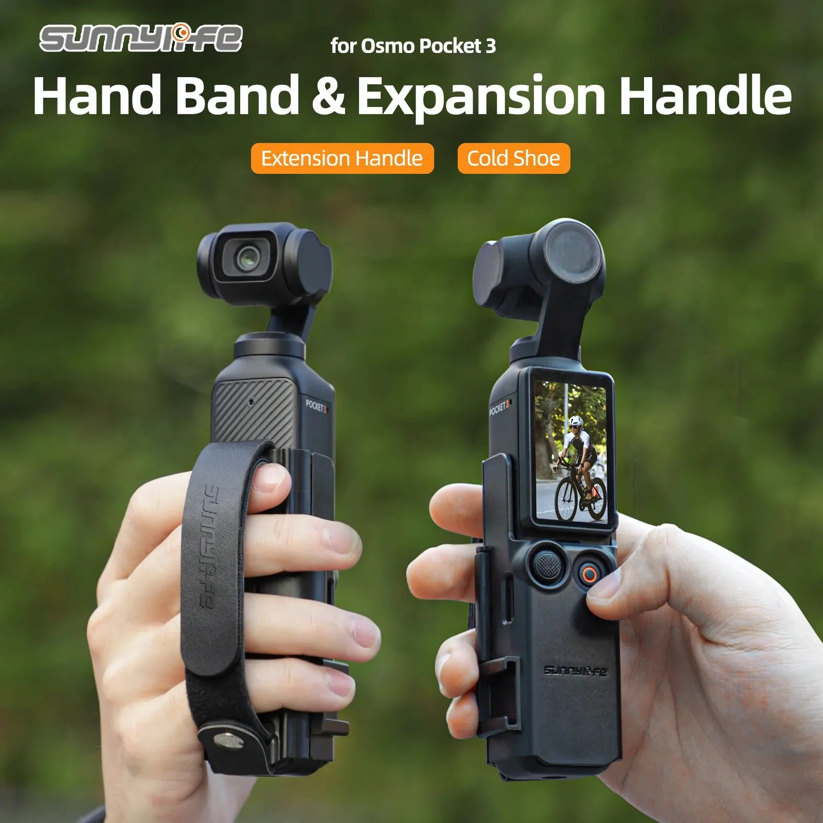 Sunnylife For DJI Osmo Pocket 3 Hand Band Protective Case Lanyard Expansion Frame Cold Shoe Extension Handle Cover for Pocket 3