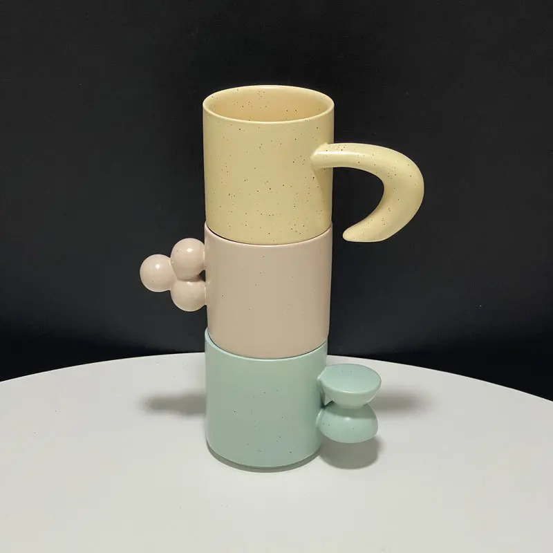 Taza de agua de fruta bonita con mango de uva y plátano creativo, café esmaltado de cáñamo personalizado de cerámica, leche coreana