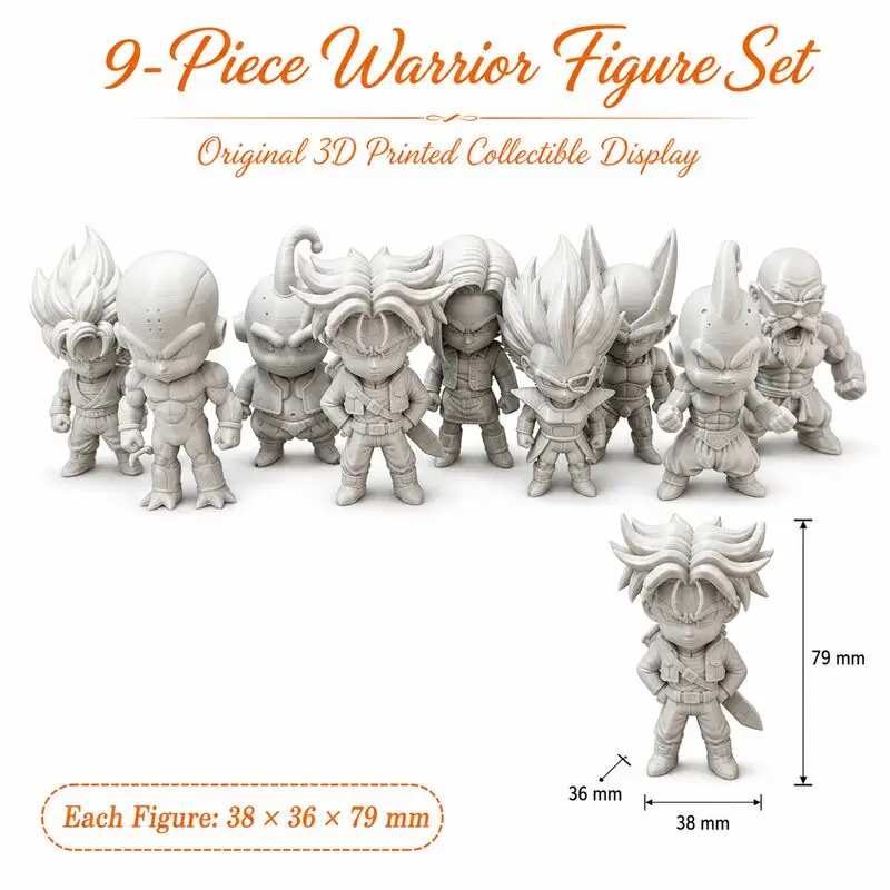 9 Stile zur Auswahl: Anime Dragon Ball Saiyan Unbemalte Figur, Weiße 3D-Statue zum Selbstbemalen, DIY-Modell, Schreibtisch-Sammlerstück, Dekoration – Detail 3
